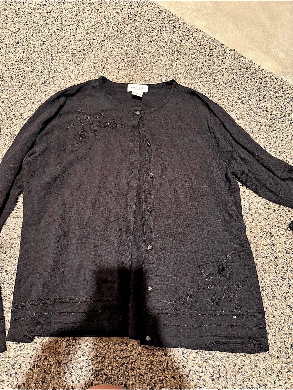 Van Heusen Women's Black Button-Front Cardigan